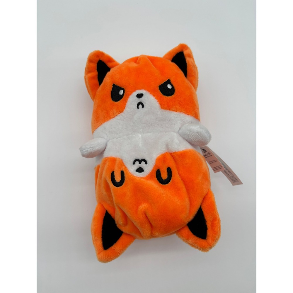 TeeTurtle Reversible Orange Cat‎ Plush Happy Mad Mood Soft Stuffed Animal